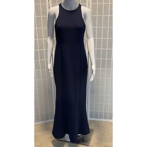 SHOW ME YOUR MUMU Women's Chicago high neck formal fishtail gown, Size M, Navy